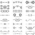 Set of Hand drawn dividers, underlines, borders, lines set. Ornamental decorative elements. Vector vintage elements Royalty Free Stock Photo