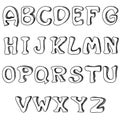 Set of Hand drawn doodle font isolated on white background. Royalty Free Stock Photo