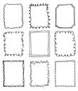 Set of hand-drawn doodle frames Royalty Free Stock Photo