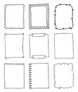 Set of hand-drawn doodle frames