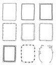 Set of hand-drawn doodle frames