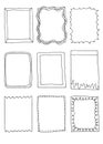 Set of hand drawn doodle frames Royalty Free Stock Photo