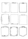 Set of hand drawn doodle frames Royalty Free Stock Photo