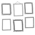 Set of hand-drawn doodle frames Royalty Free Stock Photo