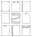 Set of hand-drawn doodle frames Royalty Free Stock Photo