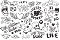 A set of hand drawn doodles