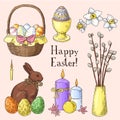 Set of hand drawn easter symbols Royalty Free Stock Photo