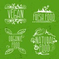 Set of hand drawn eco frendly labels. illustration