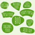 Set of hand drawn eco frendly labels. illustration