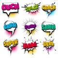 Set hand drawn effects comic speech bubbles Royalty Free Stock Photo