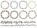 Set of hand drawn floral of wreaths the rustic style. Royalty Free Stock Photo