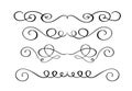 Set hand drawn flourish Calligraphy elements. Vector illustration on a white background Royalty Free Stock Photo