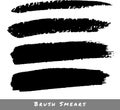 Set of Hand Drawn Grunge Brush Smears