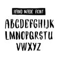 Set of hand drawn headsets, calligraphic font written with a brush. Black and white letters. Letter. Vector logo font. can be usef Royalty Free Stock Photo