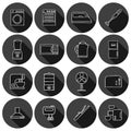 Set of hand drawn icons on home appliance theme Royalty Free Stock Photo