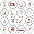 Set of hand drawn icons on home appliance theme Royalty Free Stock Photo