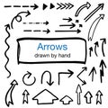 Set of hand drawn isolated arrows