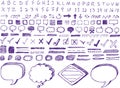 Set of hand-drawn isolated highlighter elements Royalty Free Stock Photo
