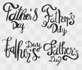 Set Hand drawn lettering Happy fathers day background