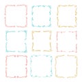 Set hand drawn line border. Royalty Free Stock Photo