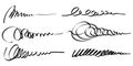 Set of hand drawn lines. Doodle design element with underline, scribble, swashes, swoops. swirl