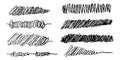 Set of hand drawn lines. Doodle design element with underline, scribble, swashes, swoops. swirl