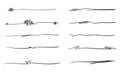 Set of hand drawn lines. Doodle design element with underline, scribble, swashes, swoops. swirl
