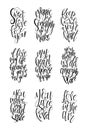 Set of hand drawn love quotes. Lettering about amour for poster, greeting card, banner. Calligraphy vector illustration