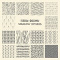 Set of hand drawn marker and ink seamless patterns. Royalty Free Stock Photo