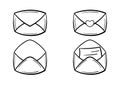 Set of hand drawn message or letter icons Royalty Free Stock Photo