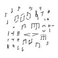 Set of Hand drawn Music Notes and Symbols icons