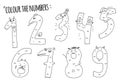 Set of hand drawn numbers isolated on white