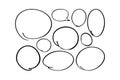 Set hand drawn ovals, pen circles. Circle for highlighting text. Vector illustration