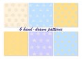 Set. Hand-drawn pattern. A vector seamless pattern defines geometric texture shapes. Abstract polka dot style background in Royalty Free Stock Photo