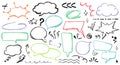 Hand drawn sketch pencil check marks, strokes, underline, emphasis and speech bubbles Royalty Free Stock Photo