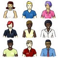 Set of hand-drawn people icons Royalty Free Stock Photo