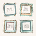 Set of hand drawn photoframes Royalty Free Stock Photo