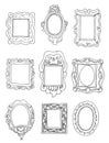 Set of hand drawn picture frames.