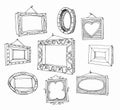 Set of hand drawn picture frames.