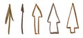 Set of Hand-drawn Primitive Arrows