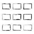 Set hand drawn rectangle frame. Royalty Free Stock Photo