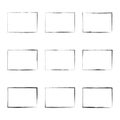 Set hand drawn rectangle frame. Royalty Free Stock Photo