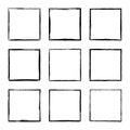 Set hand drawn rectangle frame. Royalty Free Stock Photo