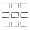 Set hand drawn rectangle frame. Royalty Free Stock Photo