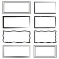 Set hand drawn rectangle frame. Vector illustration. EPS 10. Royalty Free Stock Photo