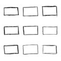 Set hand drawn rectangle Royalty Free Stock Photo