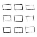 Set hand drawn rectangle Royalty Free Stock Photo