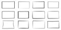 Set of hand drawn rectangle. Text box and frames. Royalty Free Stock Photo