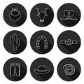 Set of hand drawn rodeo icons