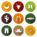 Set of hand drawn rodeo icons